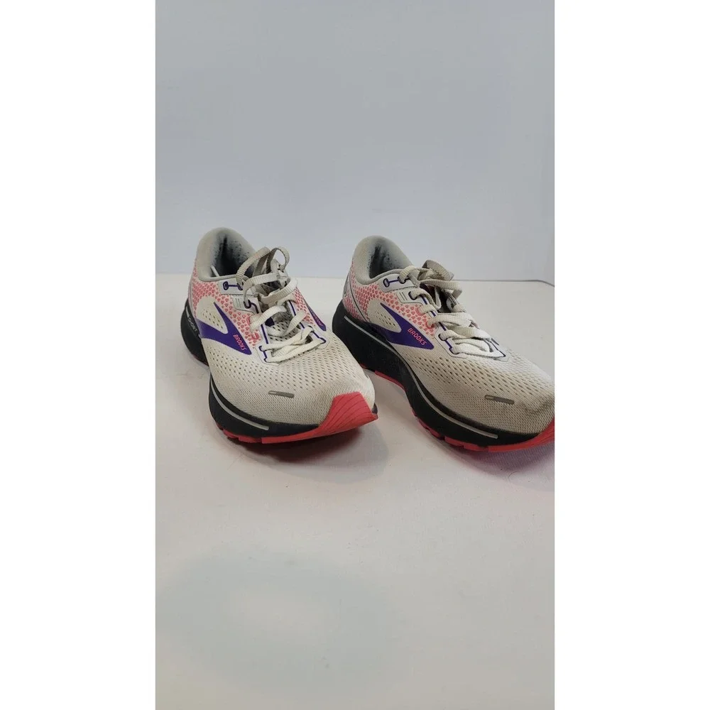 Brooks Womens Ghost 14 1203561B192 White/Purple Running Shoes Sneakers Size 9.5